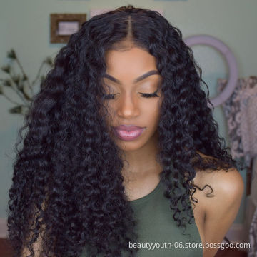 Remy Brazilian deep wave full lace wig human hair, top full lace wig with baby hair deep wave 360 frontal